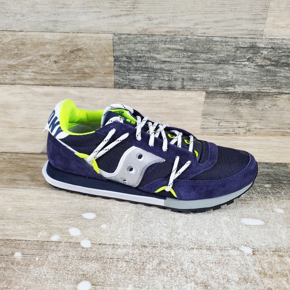 Saucony Jazz DST Mens Shoes Sz‎ 8 Womens 9 Running Athletic Navy Silver